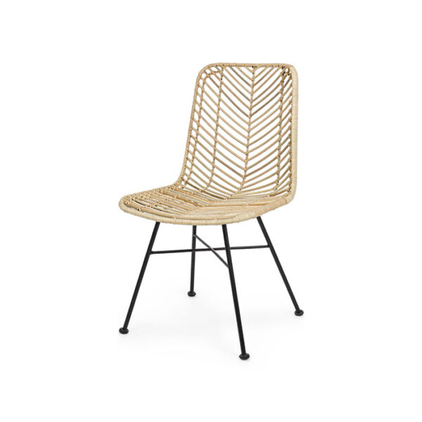 Sedia in acciaio e rattan Naturale Lorena 0671478 Andrea Bizzotto