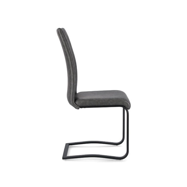 Sedia in acciaio e similpelle Antracite Kenneth 0731254 Andrea Bizzotto