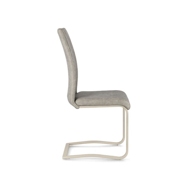 Sedia in acciaio e similpelle Tortora Kenneth 0731255 Andrea Bizzotto