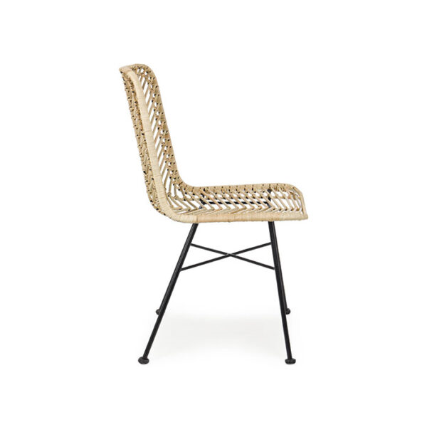 Sedia in acciaio nero e rattan Naturale Lorena 0671478 Andrea Bizzotto