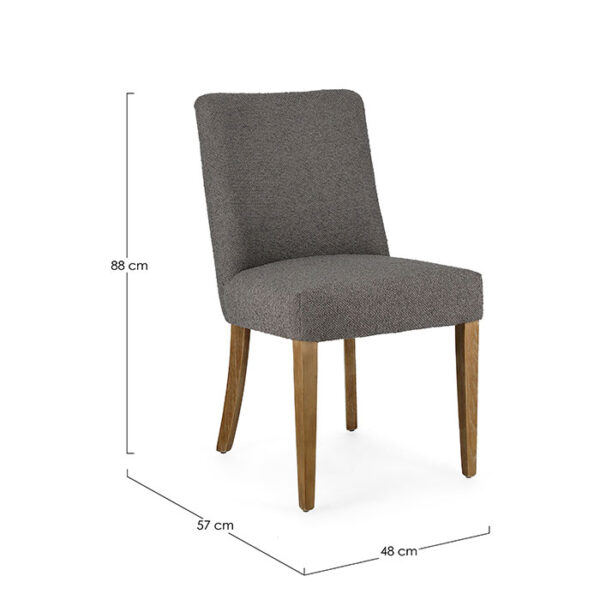 Sedia in legno di quercia e poliestere Grigio Boucle’ Beatriz 0748321 Andrea Bizzotto