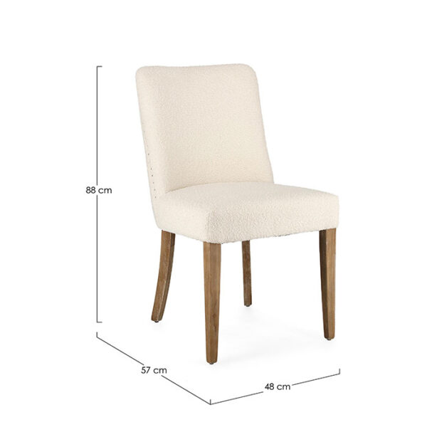 Sedia in legno di quercia e poliestere Naturale Boucle’ Beatriz 0748320 Andrea Bizzotto