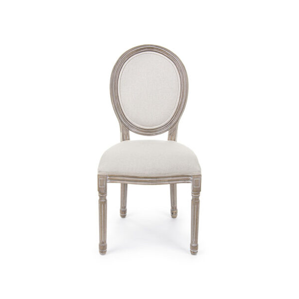 Sedia in legno e in poliestere effetto velluto naturale Mathilde 0743253 Andrea Bizzotto