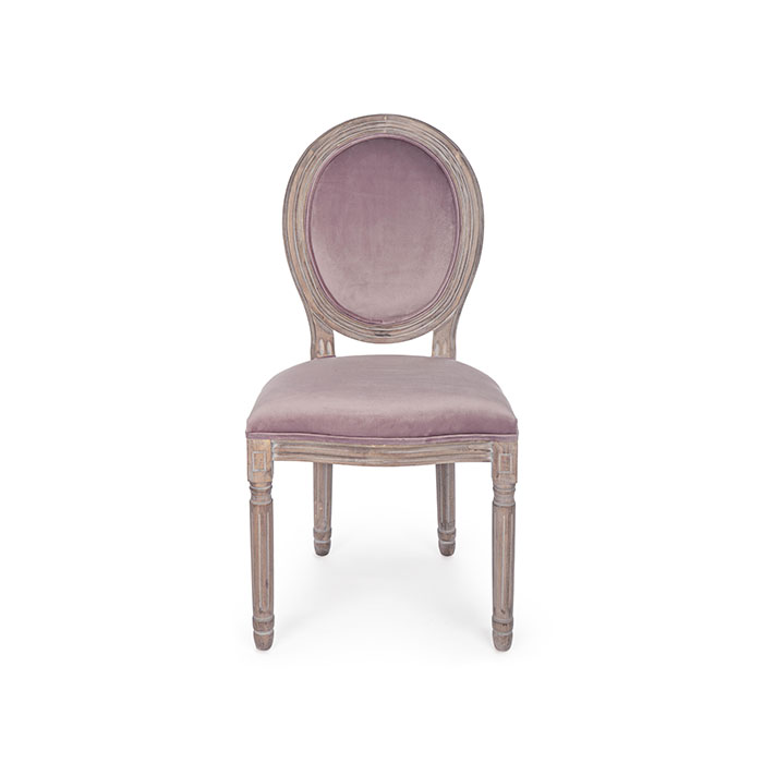 Sedia in legno e in poliestere effetto velluto Woodrose Mathilde 0743490 Andrea Bizzotto