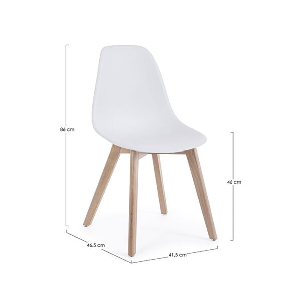 Sedia in legno e polipropilene Bianco System 0733426 Andrea Bizzotto
