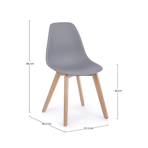 Sedia in legno e polipropilene Grigio System 0733427 Andrea Bizzotto