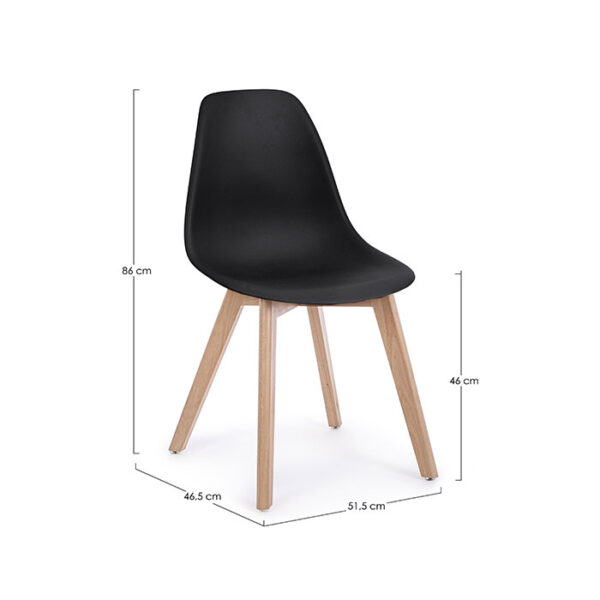 Sedia in legno e polipropilene Nero System 0733425 Andrea Bizzotto