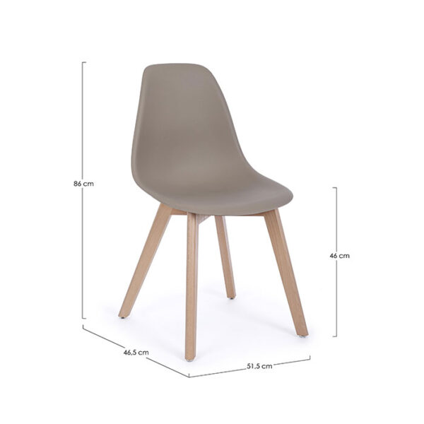 Sedia in legno e polipropilene Tortora System 0733428 Andrea Bizzotto