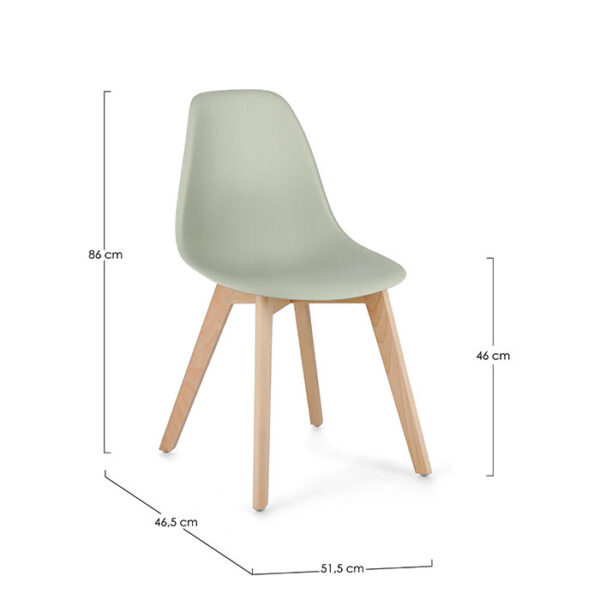 Sedia in legno e polipropilene Verde System 0733429 Andrea Bizzotto