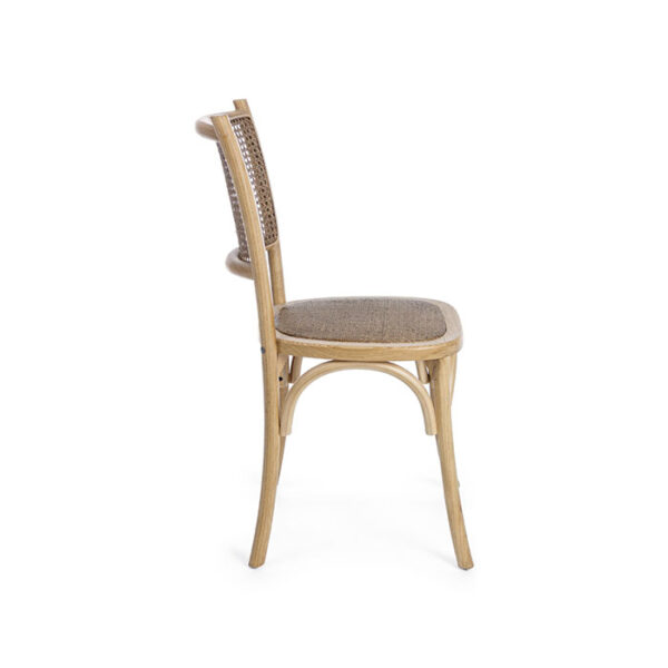Sedia in legno e rattan naturale Carrel 0743655 Andrea Bizzotto