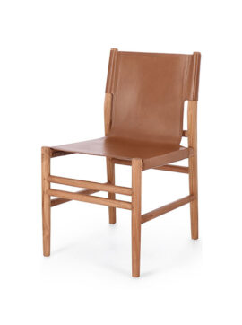 Sedia in pelle Cognac Caroline 0747163 Andrea Bizzotto