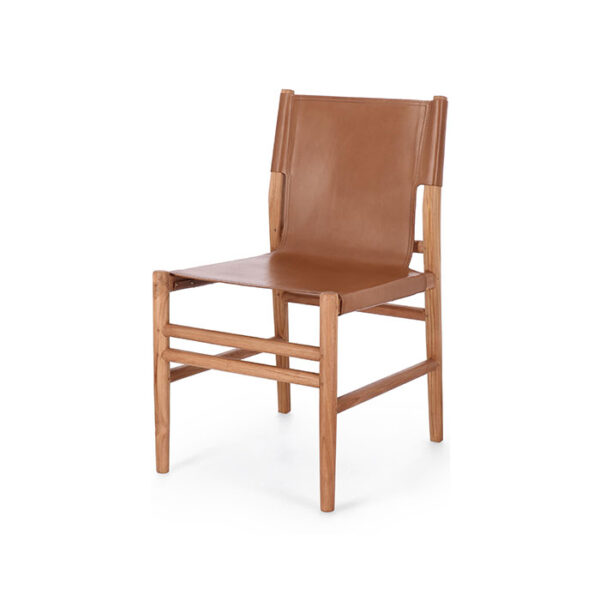 Sedia in pelle Cognac Caroline 0747163 Andrea Bizzotto