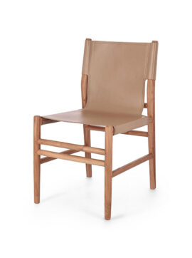Sedia in pelle Tortora Caroline 0747162 Andrea Bizzotto