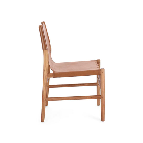 Sedia in pelle e legno Cognac Caroline 0747163 Andrea Bizzotto