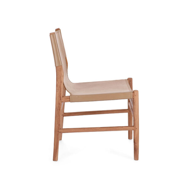 Sedia in pelle e legno Tortora Caroline 0747162 Andrea Bizzotto