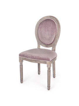 Sedia in poliestere effetto velluto Woodrose Mathilde 0743490 Andrea Bizzotto
