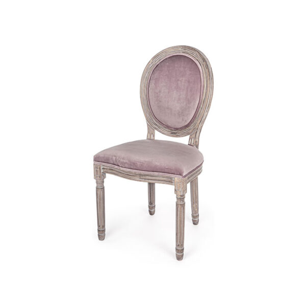 Sedia in poliestere effetto velluto Woodrose Mathilde 0743490 Andrea Bizzotto