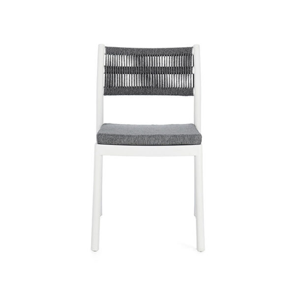 Sedia in polipropilene colorata Bianco-Grigio scuro Alvin 0650002 Andrea Bizzotto