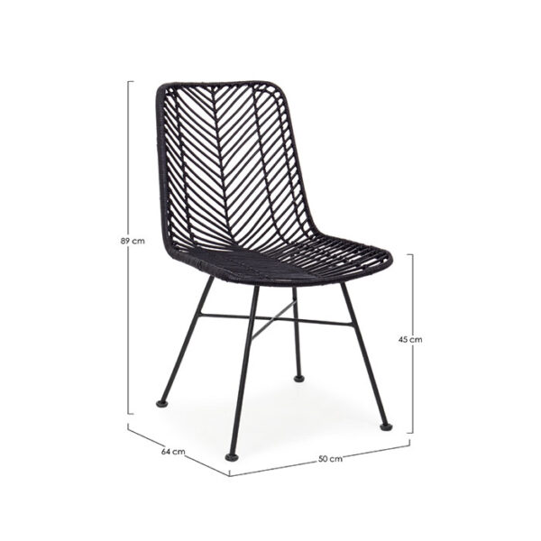 Sedia in rattan Nero Lorena 0671479 Andrea Bizzotto