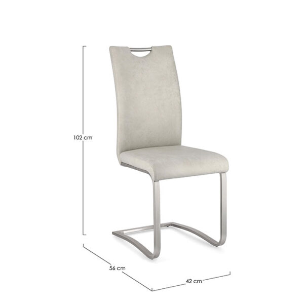 Sedia in similpelle Ghiaccio con schienale alto Kenneth 0731256 Andrea Bizzotto