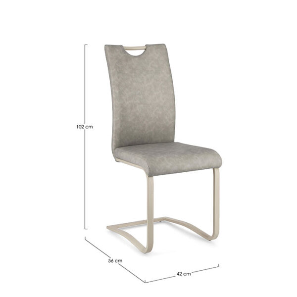 Sedia in similpelle Tortora con schienale alto Kenneth 0731255 Andrea Bizzotto