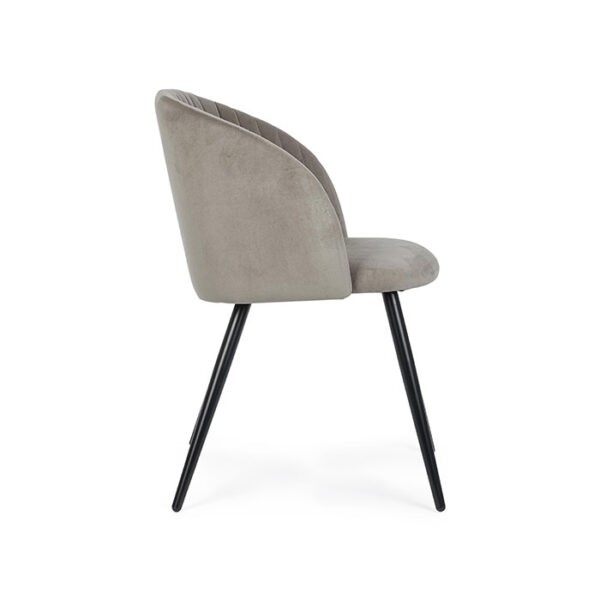 Sedia in velluto Tortora Queen Velvet 0734287 Andrea Bizzotto