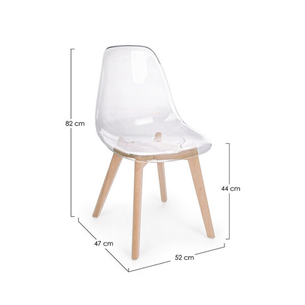 Sedia moderna in policarbonato trasparente Easy 0733033 Andrea Bizzotto