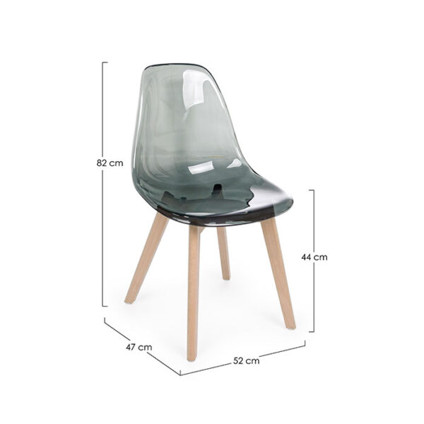 Sedia moderna in policarbonato trasparente Fume’ Easy 0733034 Andrea Bizzotto