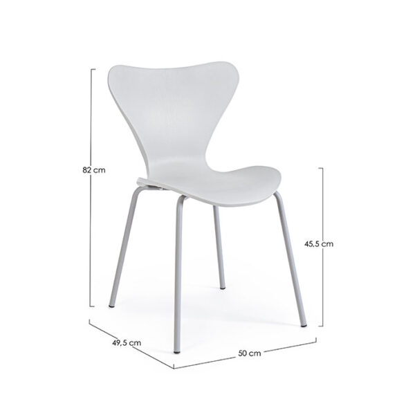 Sedia moderna in polipropilene Grigio chiaro Tessa 0733411 Andrea Bizzotto