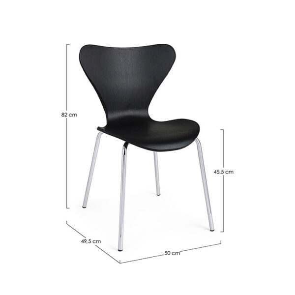 Sedia moderna in polipropilene nero Tessa 0733340 Andrea Bizzotto