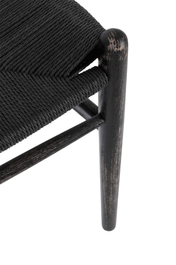 Sedia nera in legno e seduta intreccio in corda Artemio 0743727 Andrea Bizzotto