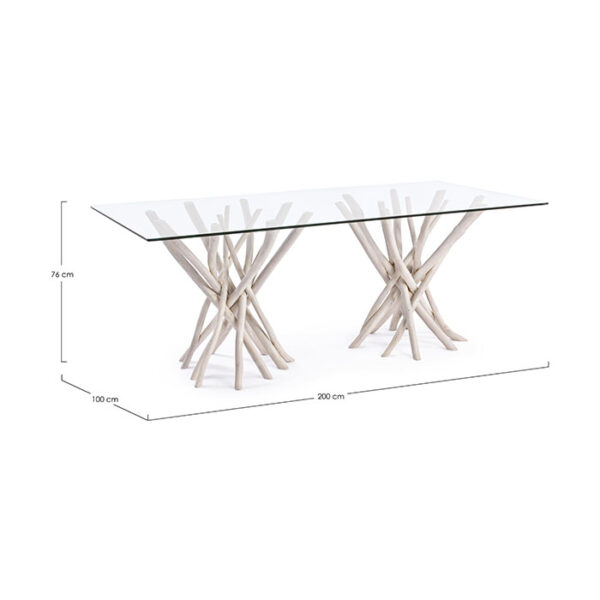 Tavolo rettangolare elegante in vetro trasparente Sahel 0680407 Andrea Bizzotto