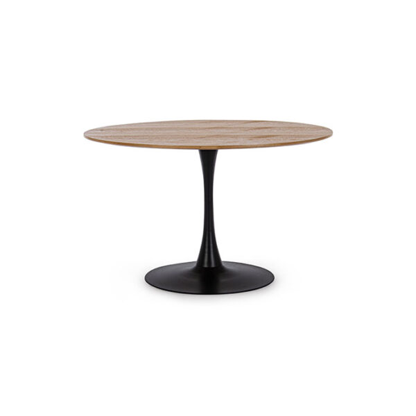 Tavolo tondo acciaio verniciato nero e mdf Bloom 0732980 Andrea Bizzotto