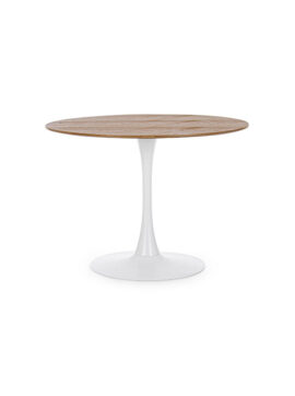 Tavolo tondo base bianca piano in mdf Bloom 0732978 Andrea Bizzotto