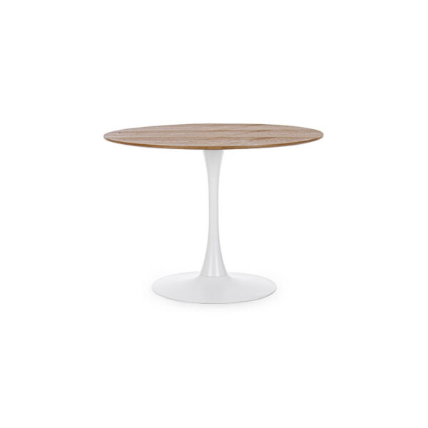 Tavolo tondo base bianca piano in mdf Bloom 0732978 Andrea Bizzotto