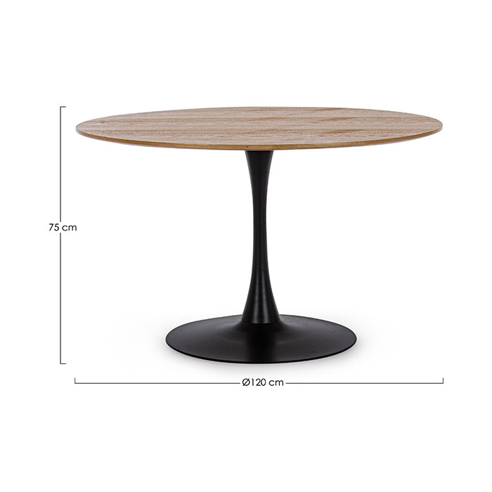Tavolo tondo base nera piano in mdf Bloom 0732980 Andrea Bizzotto