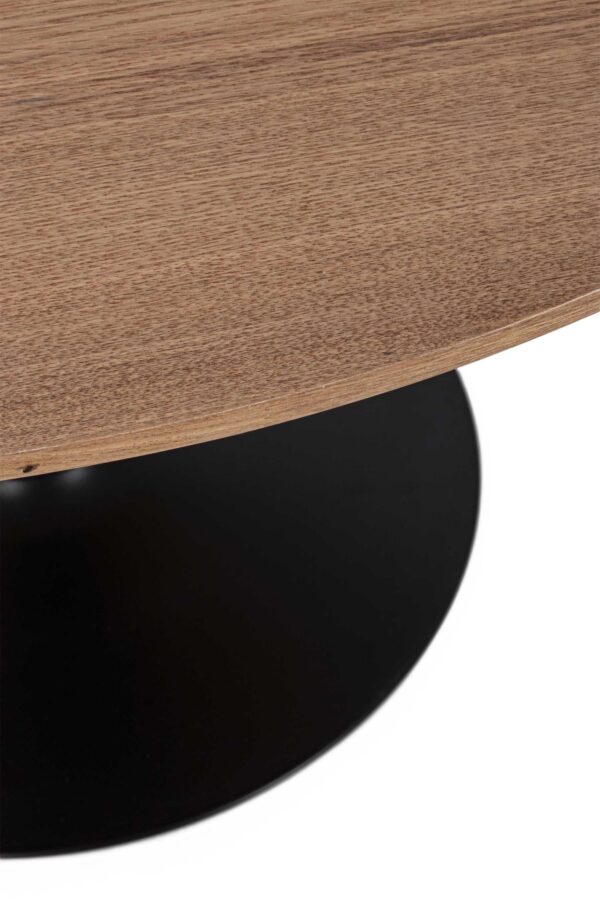 Tavolo tondo base nera piano in mdf chiaro Bloom 0732980 Andrea Bizzotto