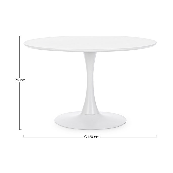 Tavolo tondo elegante bianco Bloom 0732981 Andrea Bizzotto