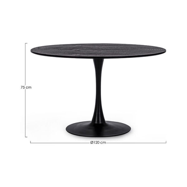 Tavolo tondo elegante nero Bloom 0732979 Andrea Bizzotto