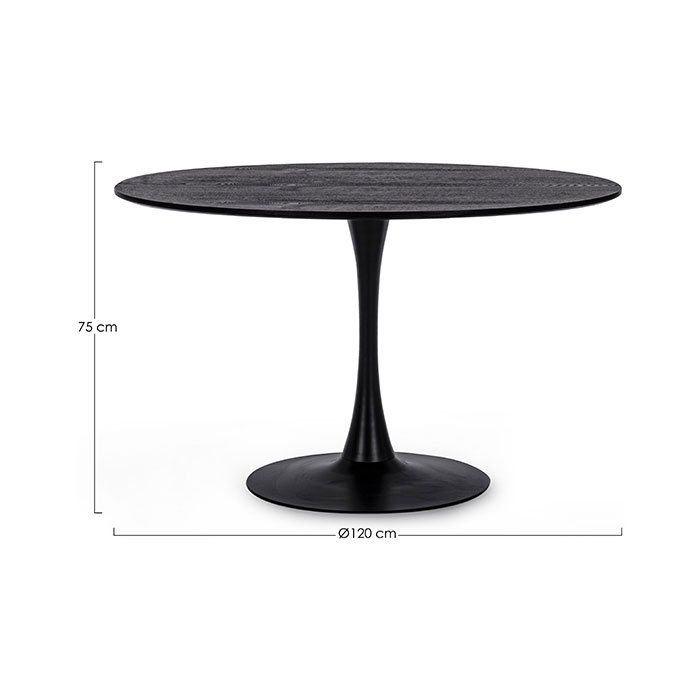 Tavolo tondo elegante nero Bloom 0732979 Andrea Bizzotto