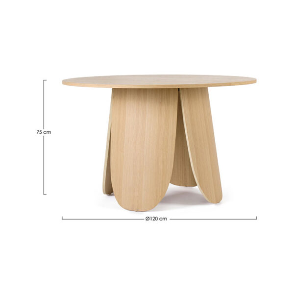 Tavolo tondo in mdf impiallacciato chiaro Jordyn 0734384 Andrea Bizzotto