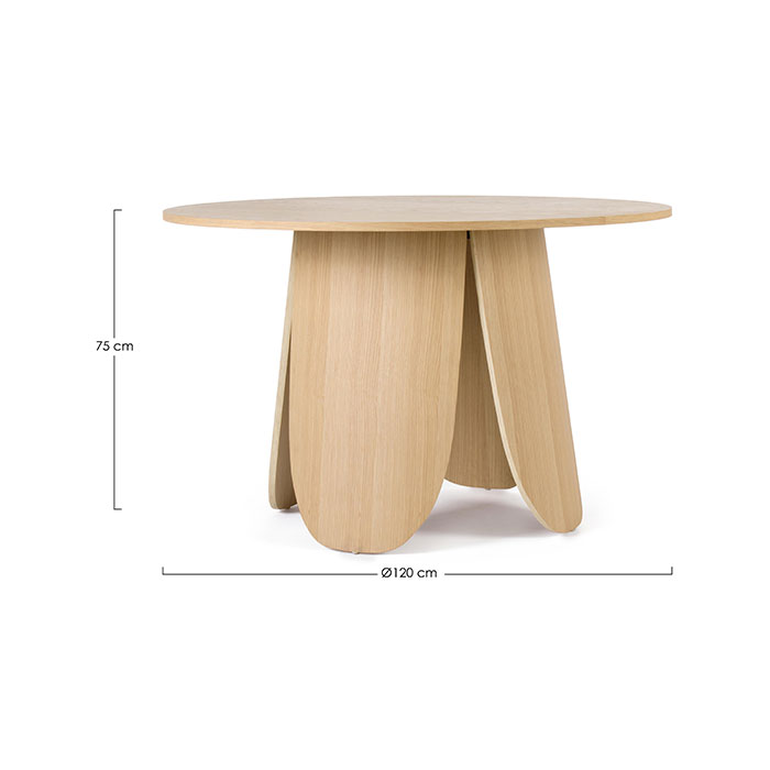 Tavolo tondo in mdf impiallacciato chiaro Jordyn 0734384 Andrea Bizzotto